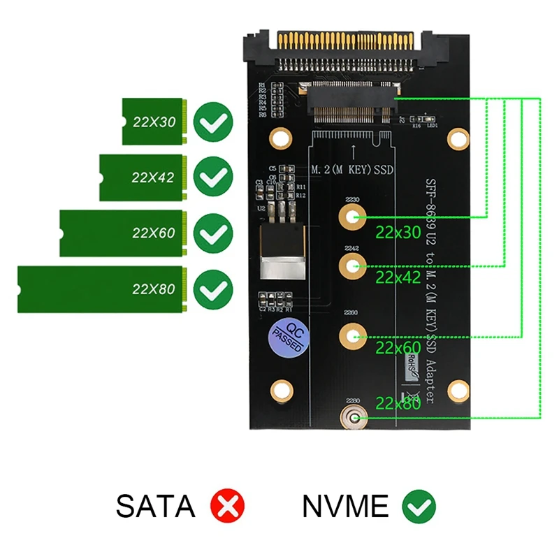 Добавить в карты M.2 SSD к адаптеру U2 NVME ключ M с теплоотводом | Компьютеры и офис