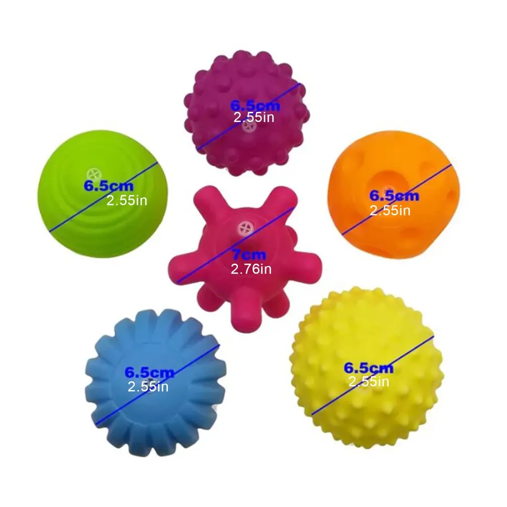 

6pcs/set Baby Toy Ball Set Develop Baby's Tactile Senses Toy Touch Hand Ball Toys Baby Training Ball Massage Soft Ball