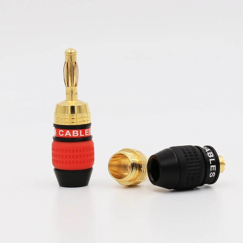 8PCS Deadbolt Banana Plugs Gold Plated Speaker Wire Connector Plug