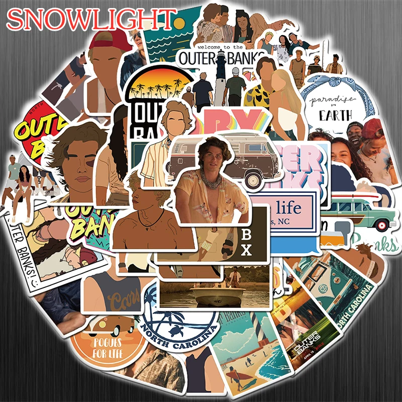 10/50Pcs/set Cartoon TV Series Outer Banks Mix Graffiti Stickers For Diy Phone Case Laptop Skateboard Luggage Helmet Decals