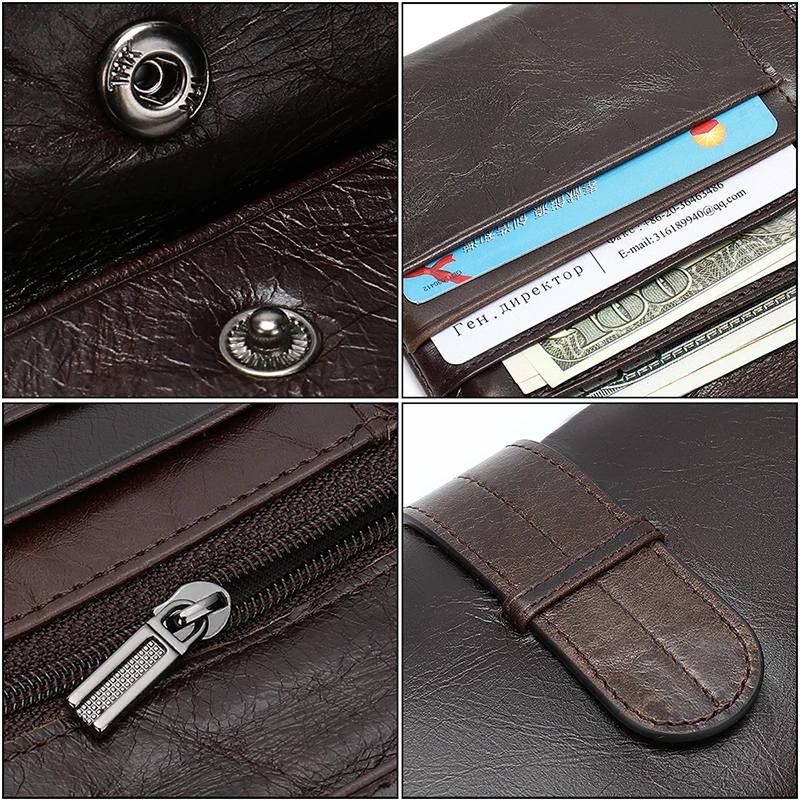 

NIUCUNZH mens leather wallet luxury designer purse for men long clutch bag For Men engraved wallet men vintage money purse 6018