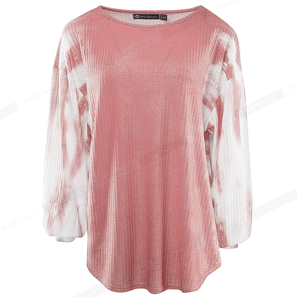 Женский трикотажный свитер Nice-forever повседневный Свободный пуловер оверсайз с