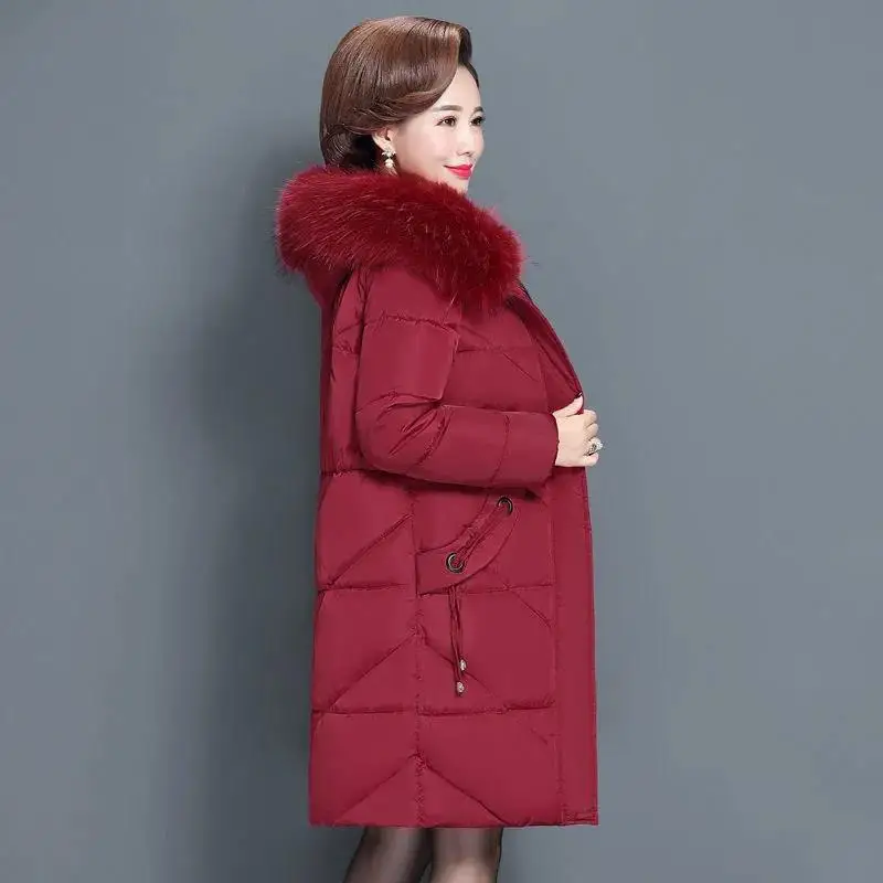 Women's winter jacket fur collar female jacket slim cotton-padded long jacket outerwear winter coat parka Large 6XL
