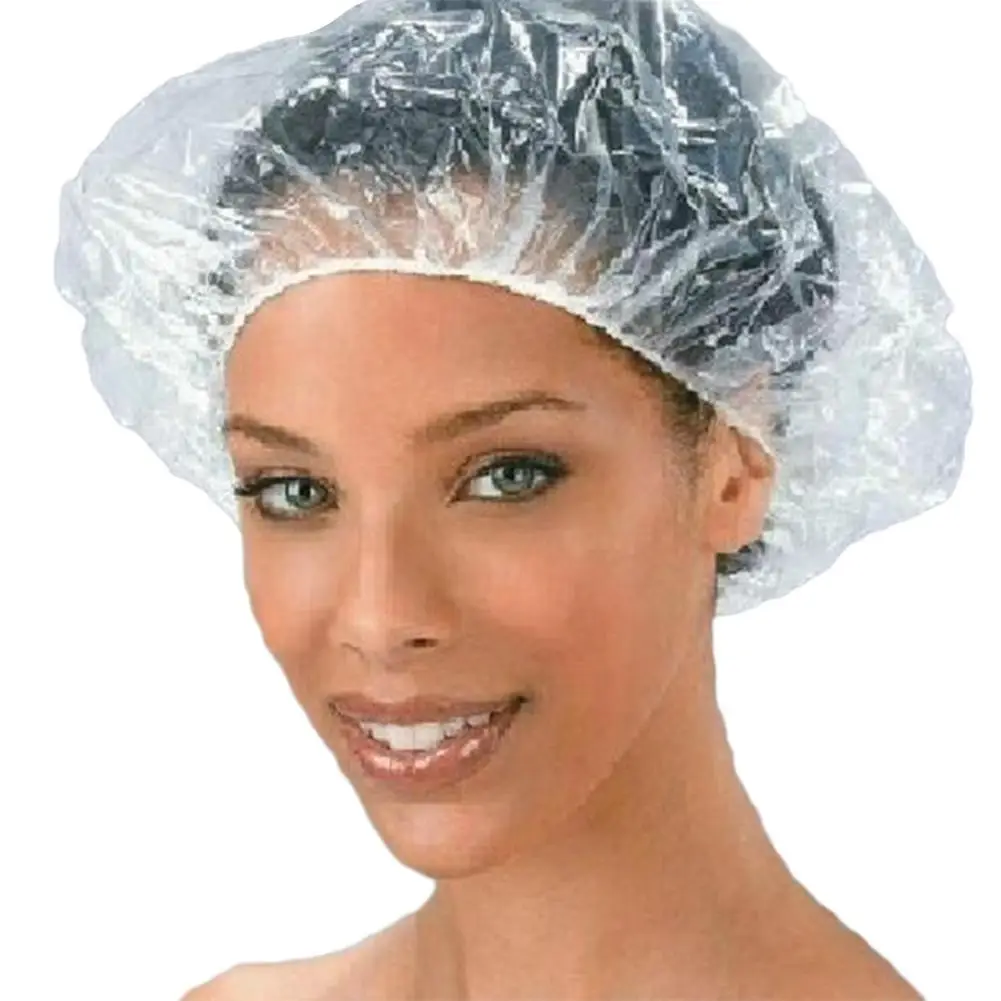 

SANWOOD 50Pcs Elastic Waterproof Adults Shower Bathing Caps Disposable Hair Salon Spa Home Hair Hats