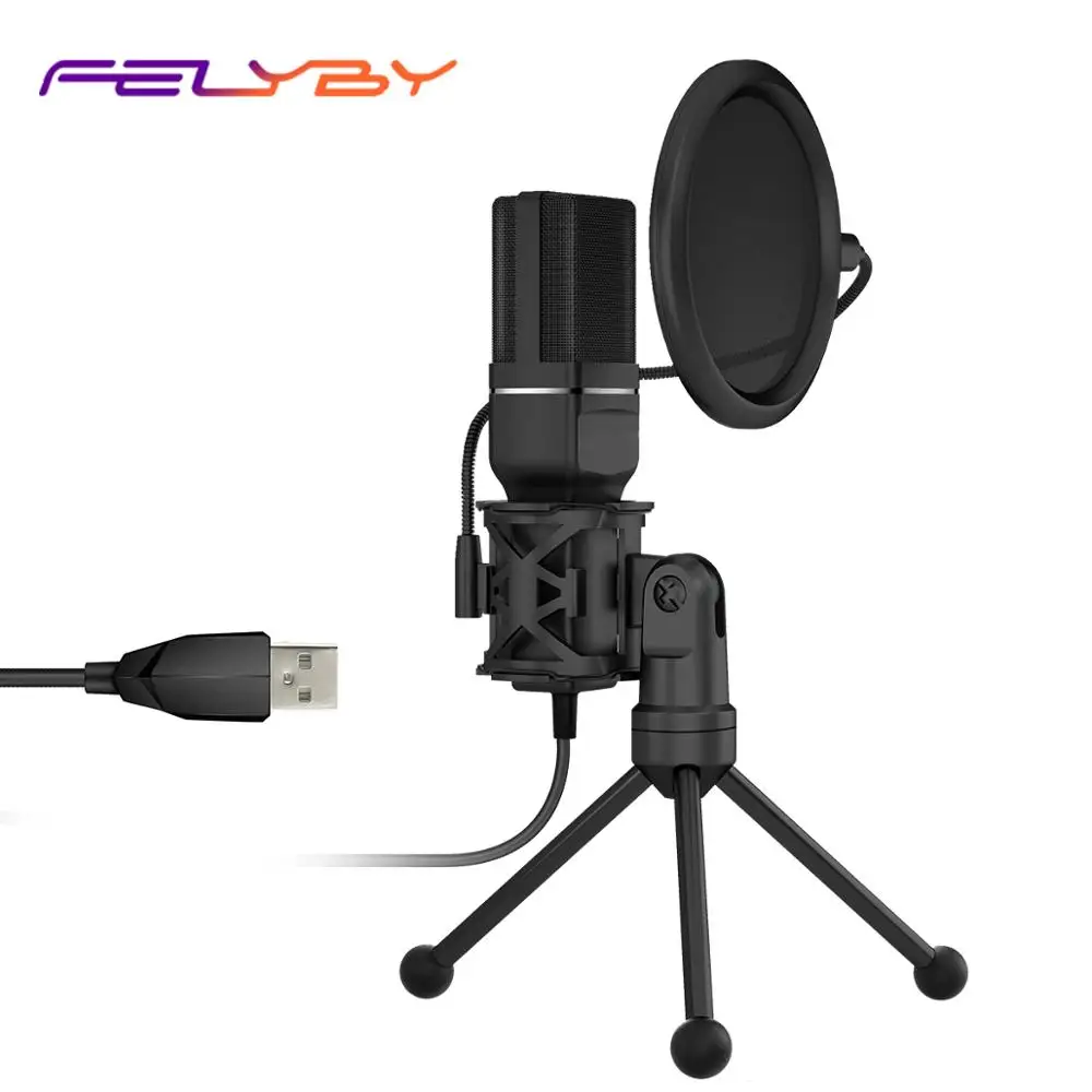 FELYBY SF-777 компьютер конденсаторный микрофон для игры/записи/Музыкальные