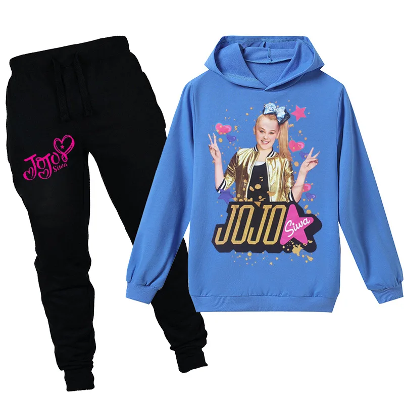 Новый хлопковый материал JOJO SIWA свитер с капюшоном длинным рукавом Туника Брюки