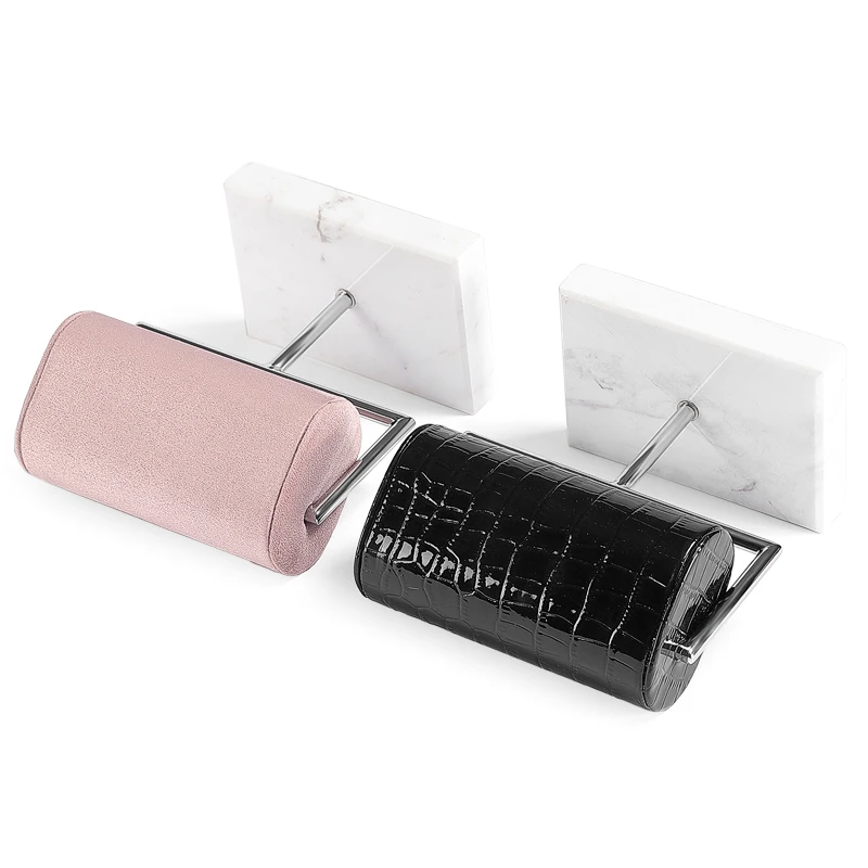 Metal leather watch display stand, watch table stand, watch stand, table holder, display storage holder, marble base