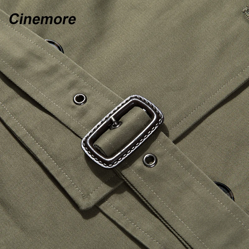 Женский двубортный плащ из хлопка Короткая свободная верхняя одежда 9018 | Женская