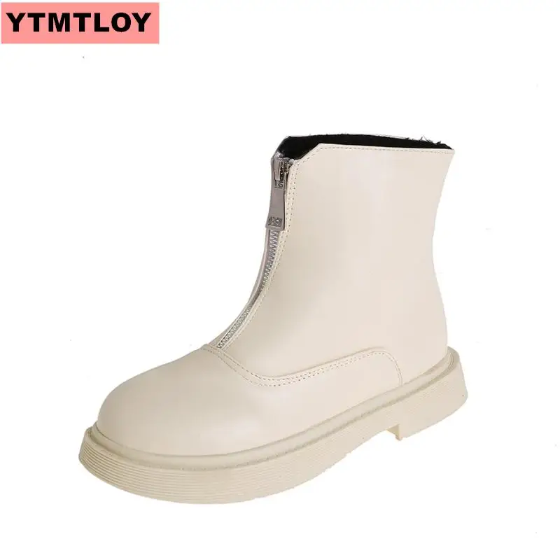 Женские ботильоны из лакированной кожи с круглым носком на низком каблуке