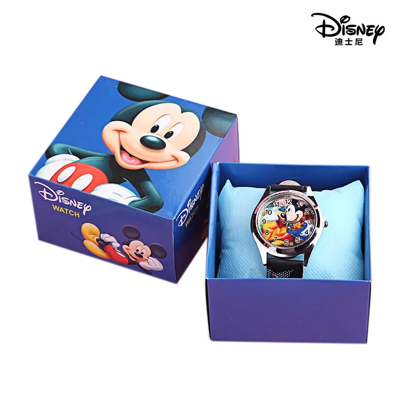 Disney Mickey Children's Watch boy's and girl's Cartoon Gift with Box Toy Exquisite quartz watch birthday Party Gifts | Игрушки и