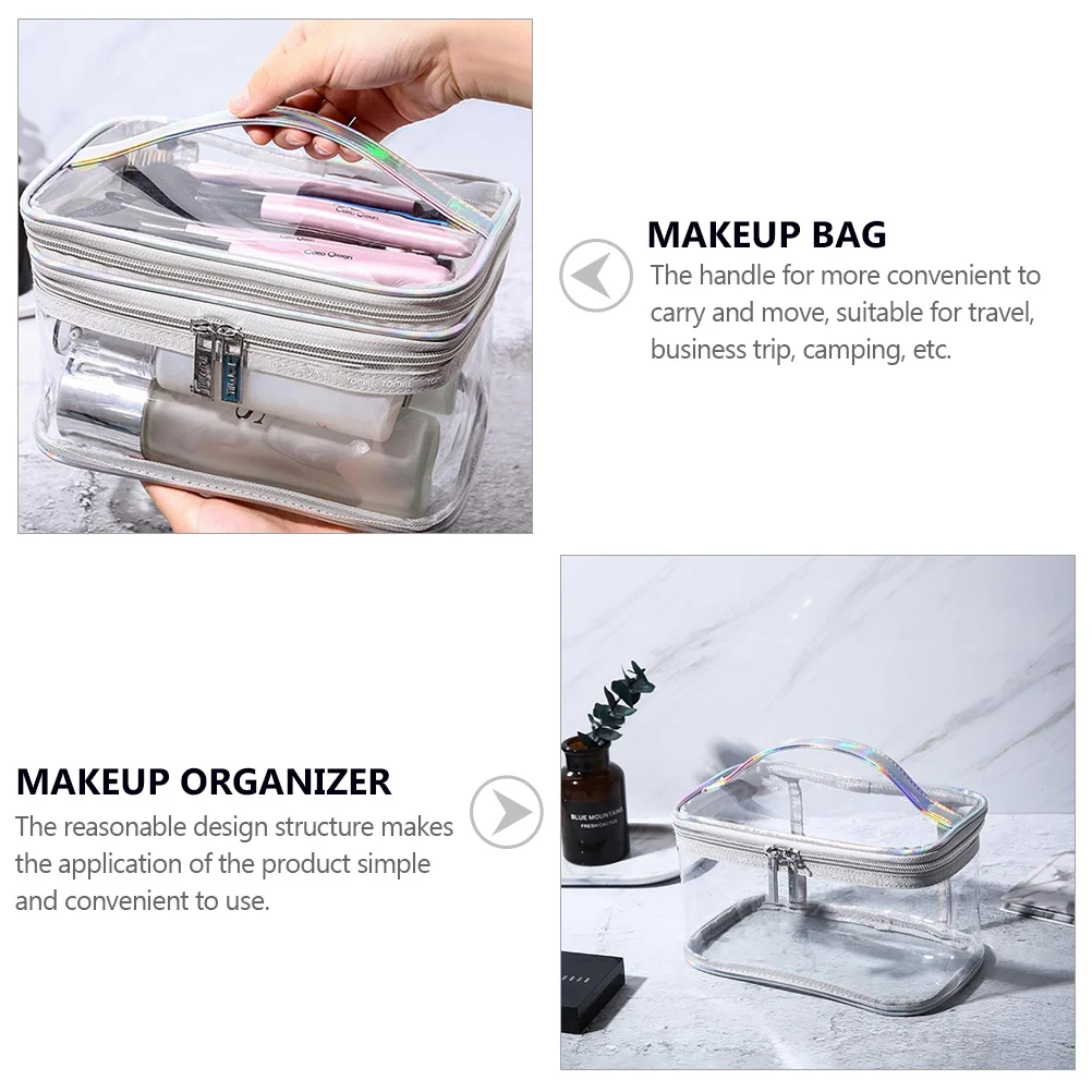 

1pc Durable Transparent Practical Waterproof PVC Cosmetic Bag Makeup Organizer for Outdoor