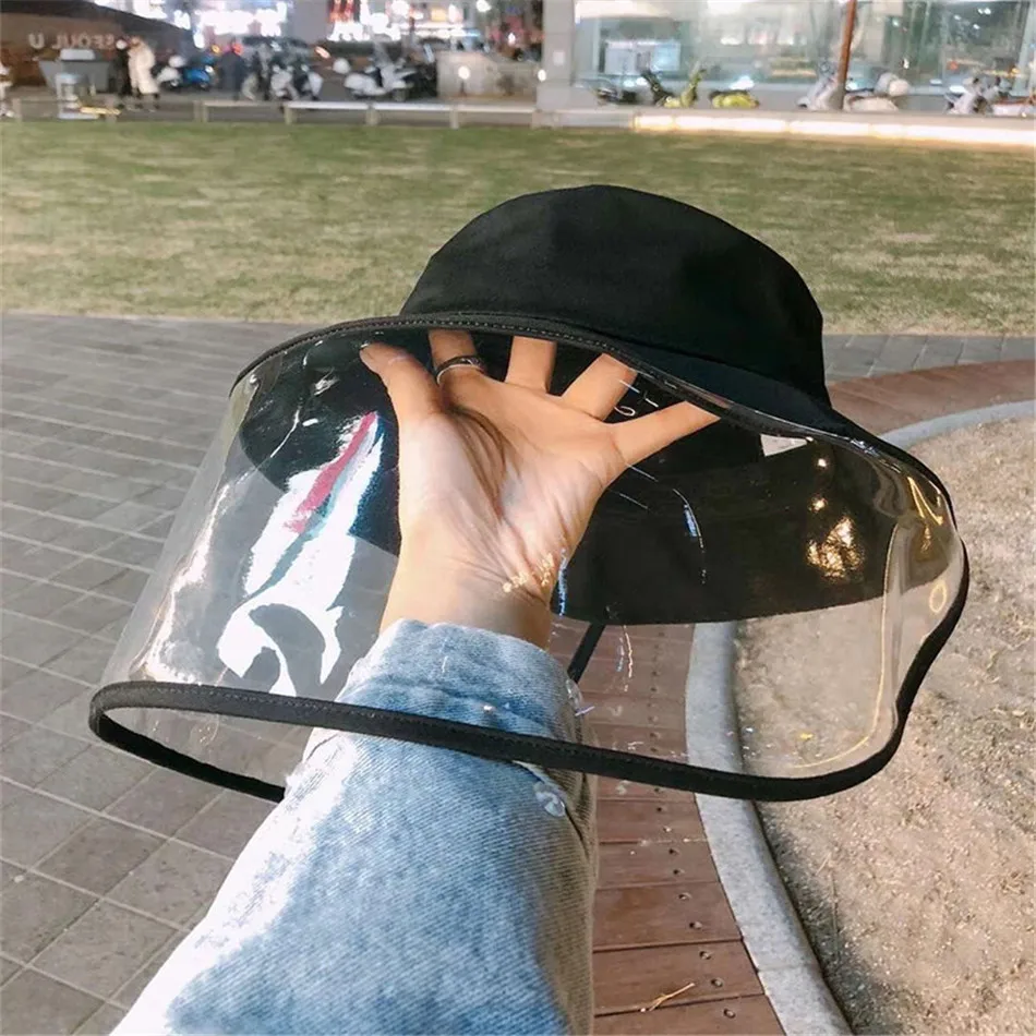 

Protective Hat Anti-spitting Anti-dust Anti-fog Dustproof Waterproof Cover Peaked Cap Hat Adjustable Size for Kids Adult Hat Cap