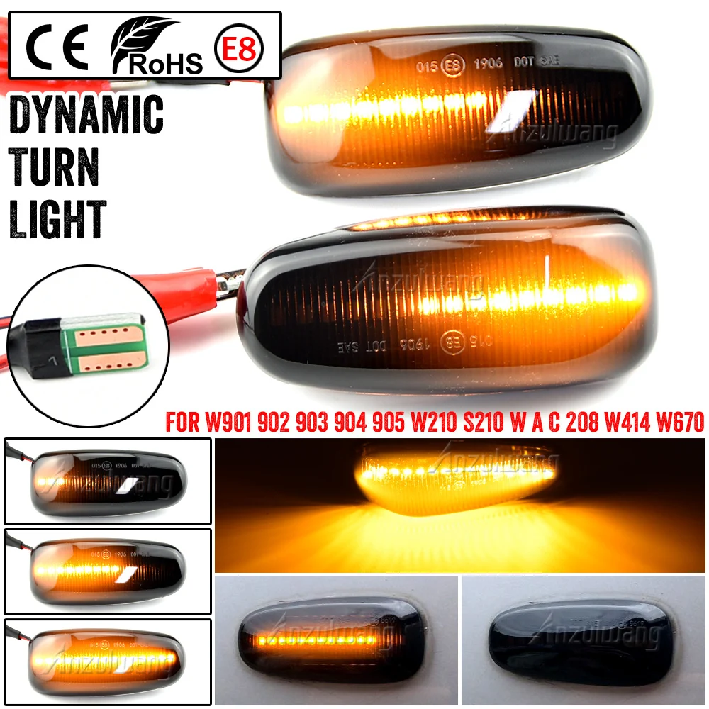 

Dynamic Side Marker Turn Signal Indicator Light Sequential Blinker For Mercedes BENZ W202 W210 W208 R170 Vito W638