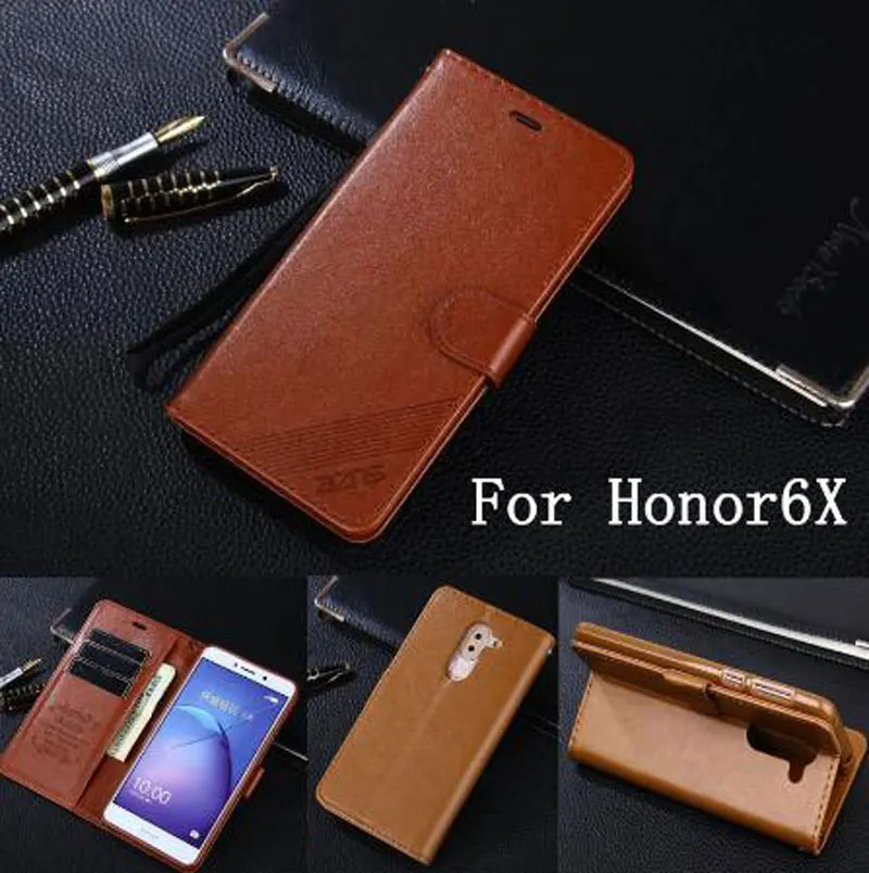 Чехол azns для Huawei Honor 6x 7X модный флип чехол из искусственной кожи с подставкой