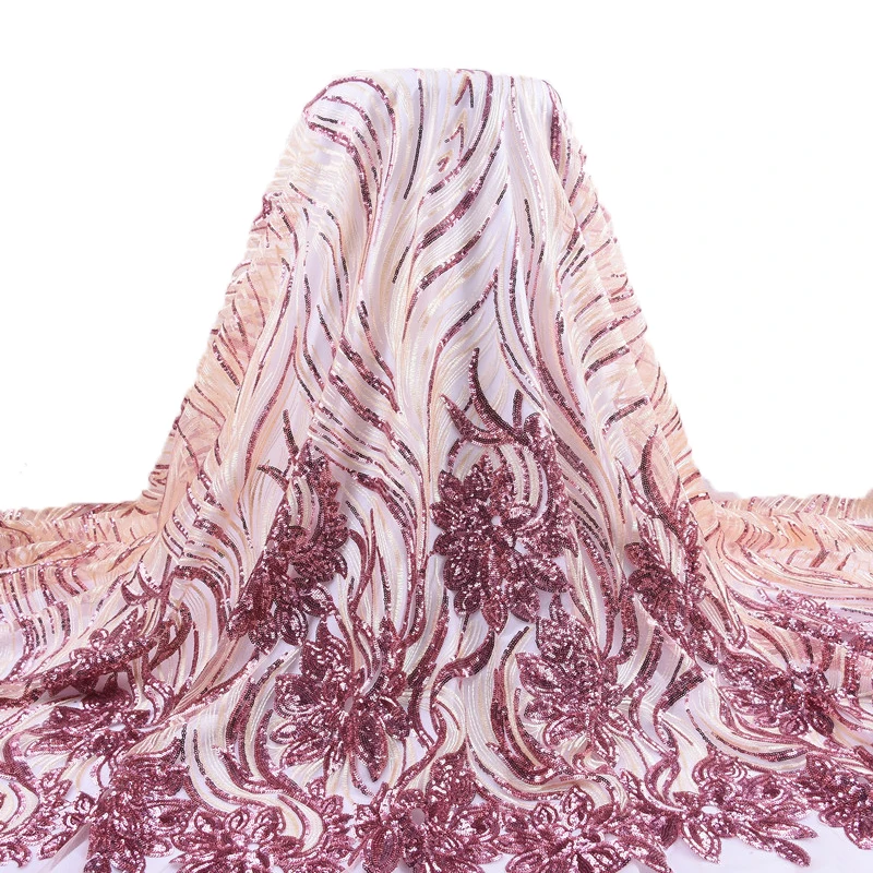 Новая зеленая Тяжелая промышленная Вышивка Блестками кружевная ткань Высокое