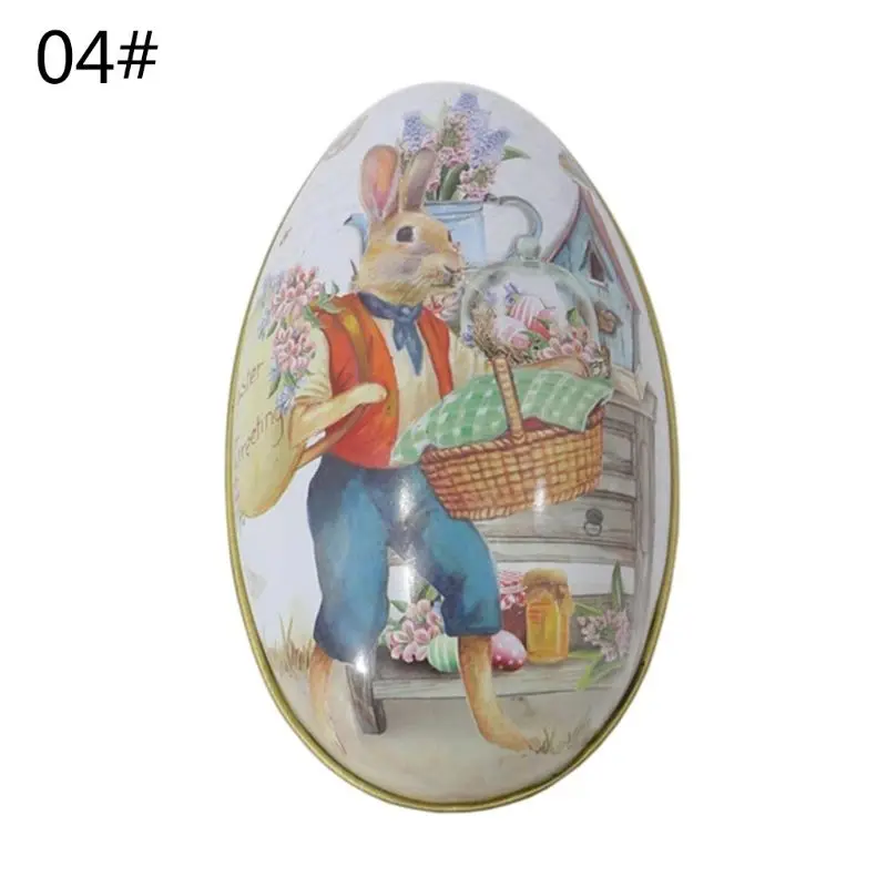 

Retro Easter Rabbit Bunny Tin Box Jar Tea Candy Jewelry Coin Storage Container Case Candle Sealed Cans