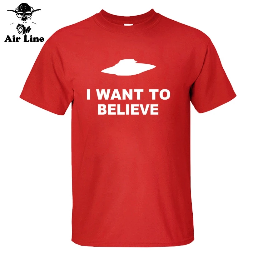 Женская футболка с надписью I Want To Believe X | Мужская одежда