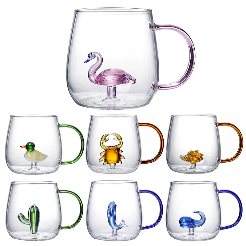 

Borosilicate Glass Water Cup 3D Animal Single Layer Cup Party Restaurant Beer Cups Creative Gifts Cold Drink Glass Drinkware