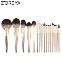 16pcs gold luxury makeup brushes super quality synthetic hair make up brush kit eye shadow blending powder tools set