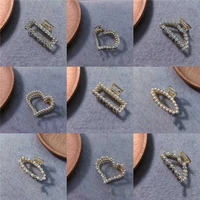 luxury clips large claws hair crystal metal ladies imitation pearl rhinestones clamp
