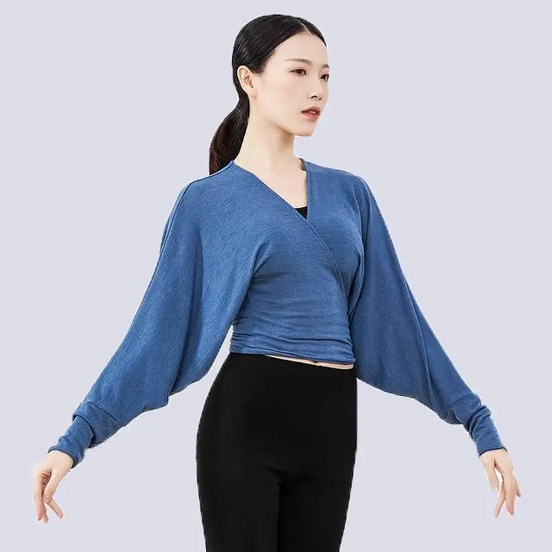 

Fall Winter Female Shirt New Modern Dance Long-Sleeved Loose Breathable Soft Adult Dance Clothing Art Test Training Practice Top