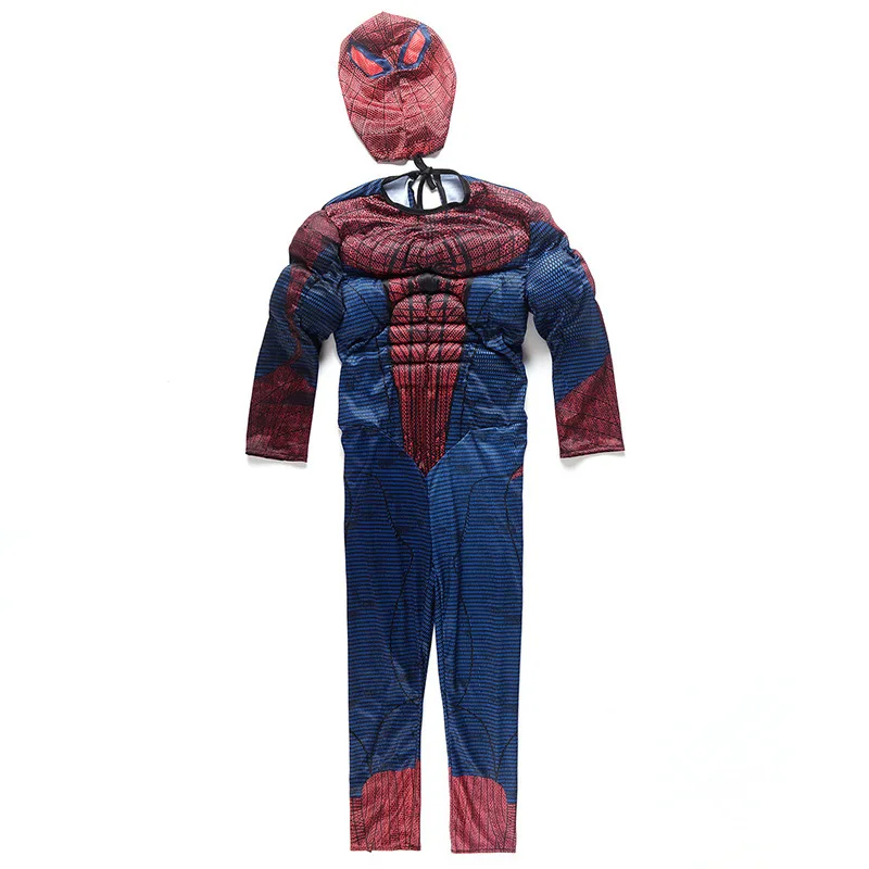 Новый детский костюм Человека-паука для мальчиков костюмы косплея Хэллоуина