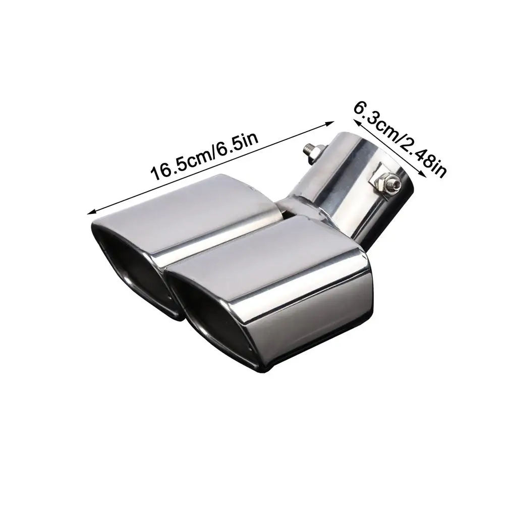 

Stainless Steel Car Exhaust Pipe Muffler Tail Pipe Square Mouth Large Double Outlet Universal End Exhaust Pipe Car Accessories