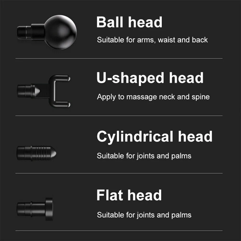 

4 Heads 99 Speeds Massage Gun Fascia Gun Deep Relax Massage High Power Muscle Massager Therapy Vibration Pain Relief