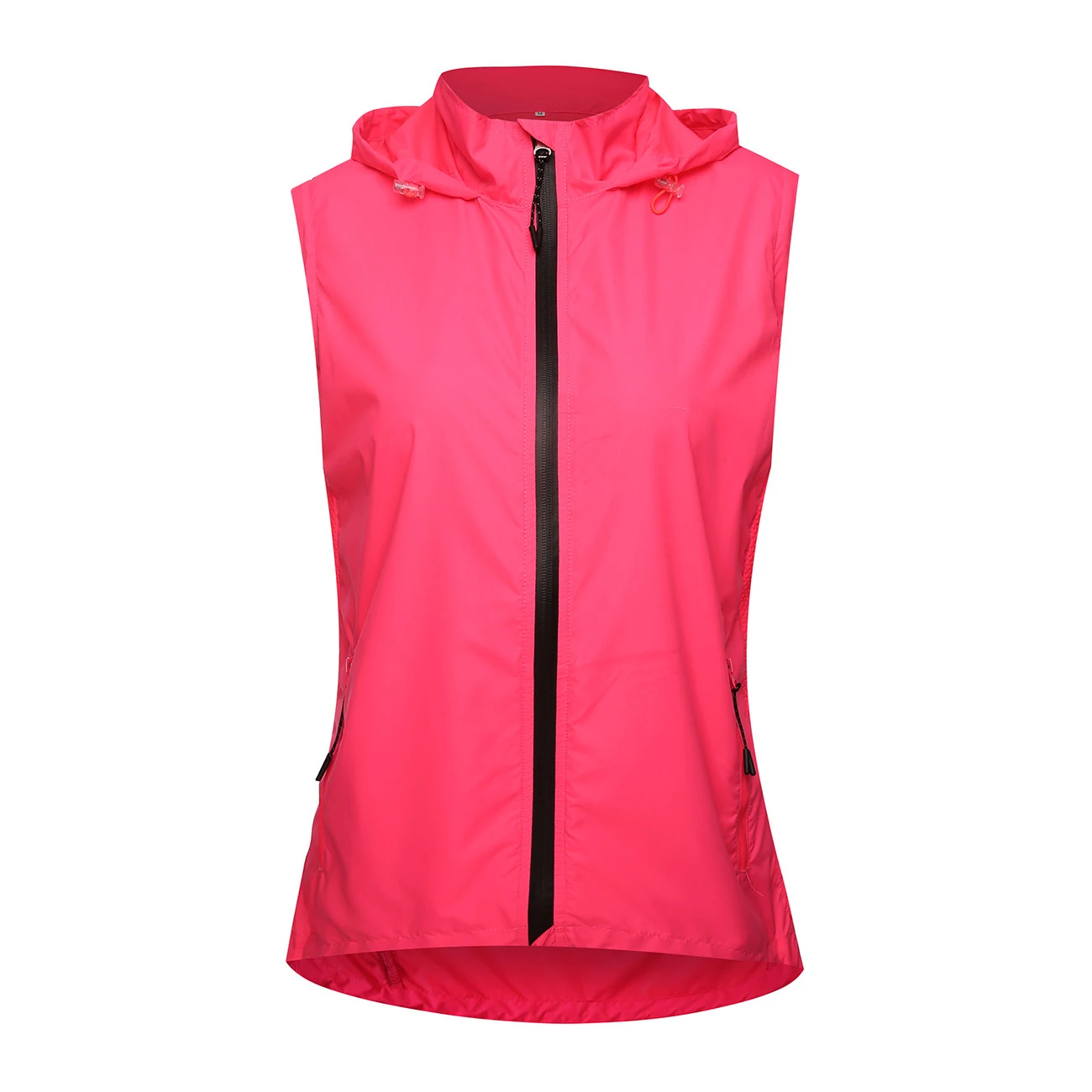 Розовая ветрозащитная куртка с отстегивающимся длинным рукавом георгем