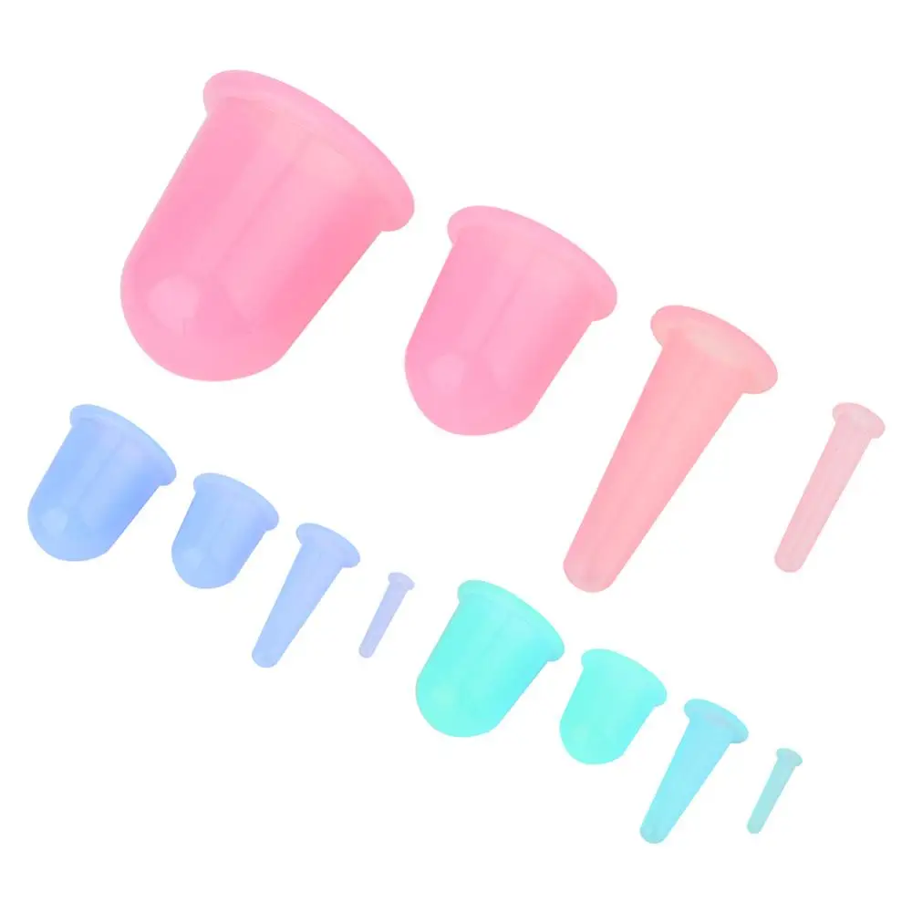 

4 Pcs Silicone Vacuum Facial Massage Cupping Suction Cup Set Deep Cleansing Pores Lifting Firming Skin Nursing Smoothing Wrinkle