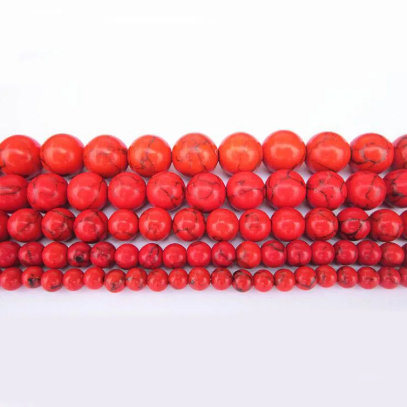 Бусины из натурального камня китайские красные Howlite черные круглые свободные