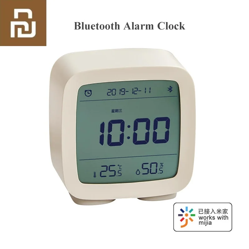 

Youpin Smart Home Cleargrass Bluetooth Alarm Clock Control Temperature Humidity Display LCD Screen Adjustable Night light