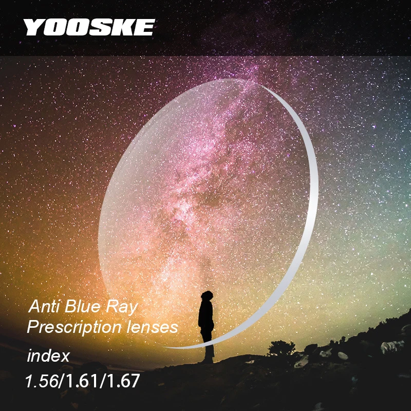 

YOOSKE 1.56 1.61 1.67 Aspheric Glasses Lenses Customized Prescription Glasses Anti Blue Light Myopia Hyperopia Presbyopia Lens