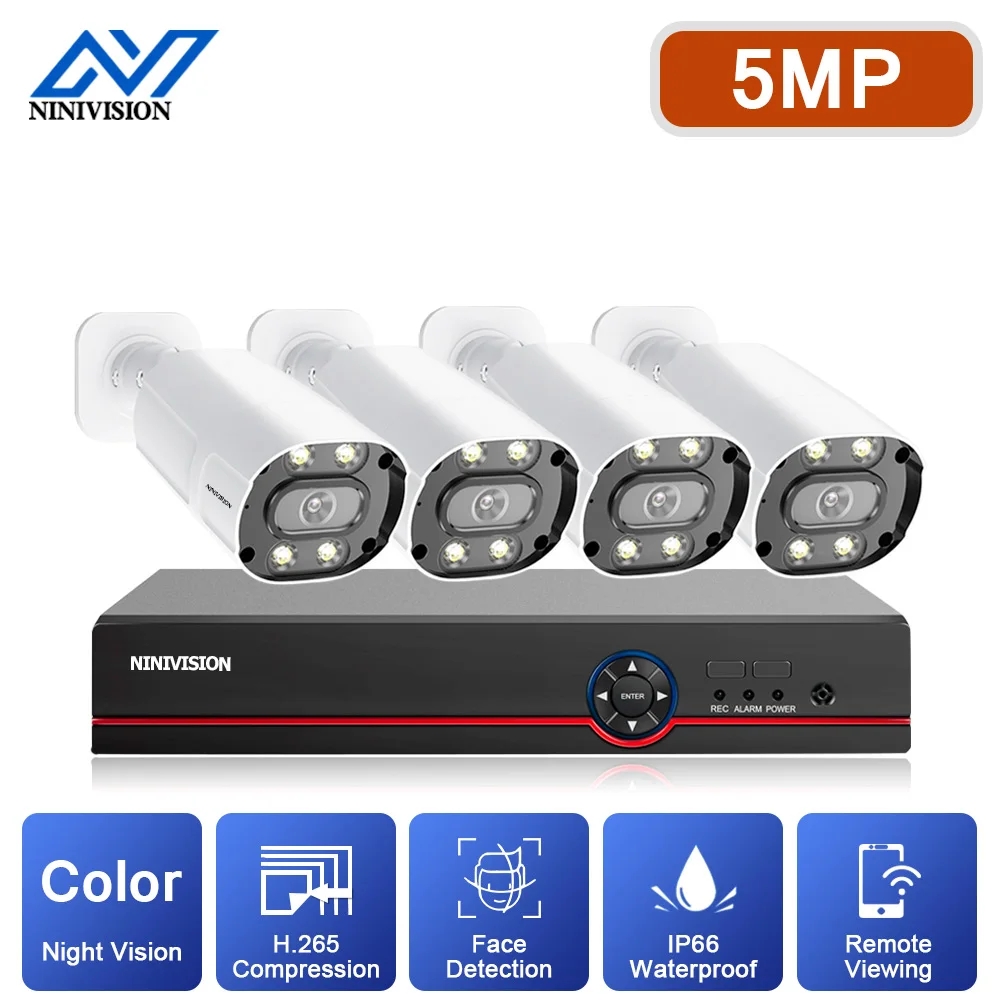 

4CH DVR CCTV Video Surveillance System Kit 5MP Outdoor Waterproof Motion Detection AHD Security Camera Surveillance System Set