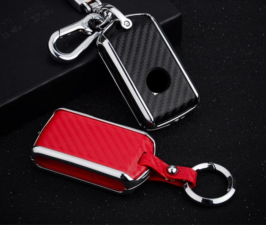 Автомобильный кожаный чехол для ключей из углеродного волокна Volvo XC40 XC60 S90 XC90 V90 2017