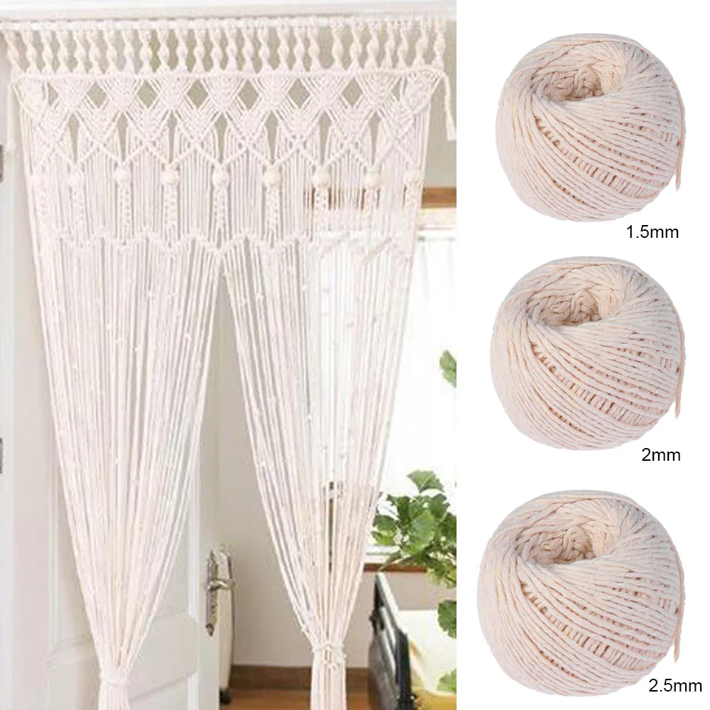 100% Natural Beige Cotton Twisted Cord Crafts Macrame Artisan String Handmade Christmas Gift Packing DIY Home Decor | Дом и сад