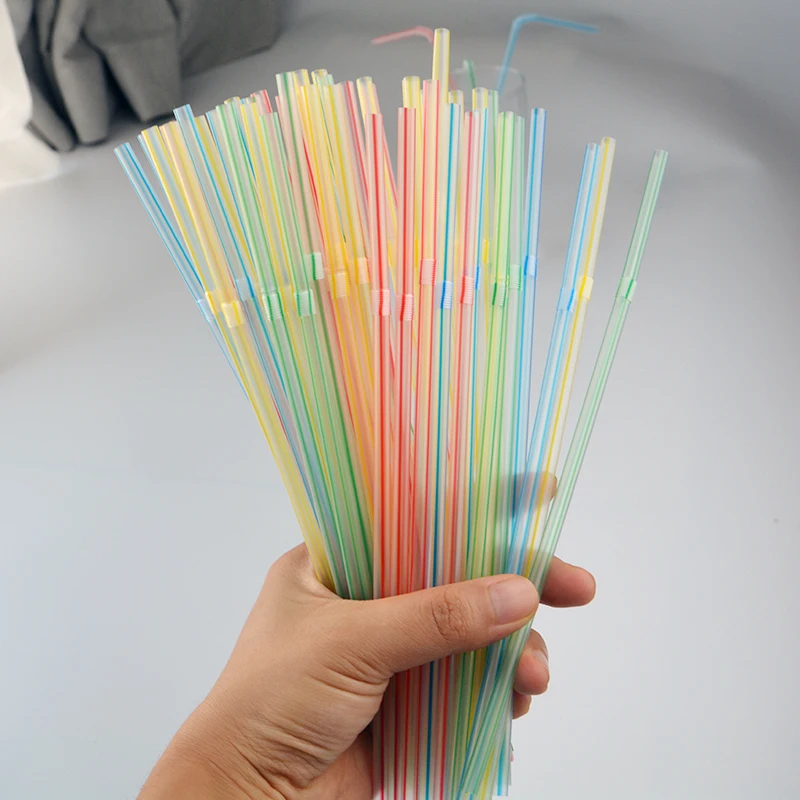 200 шт. пластиковые гибкие трубочки для напитков 21 см|Однораз. соломинки| |