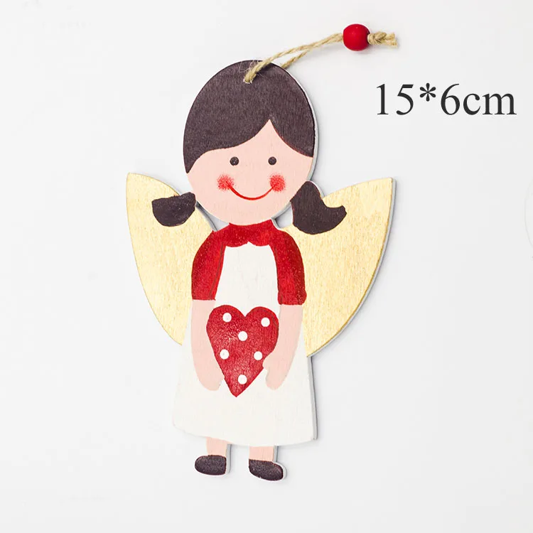 2PD-62941-2 1 шт. Новогодние подвески из натурального дерева, украшения для рождественской елки, подвески для самодеятельного творчества, Рождественский Декор, украшение для дома, свадьбы, вечеринки, 62943 - Цвет: 2PD-62941-2
