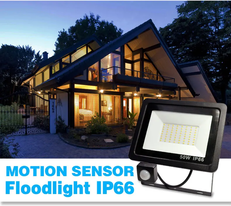 10W 20W 30W 50W 100W Светодиодный прожектор светильник с регулируемой PIR Сенсор SMD 2835 потолочные светильник уличный светильник ing для улицы, площади