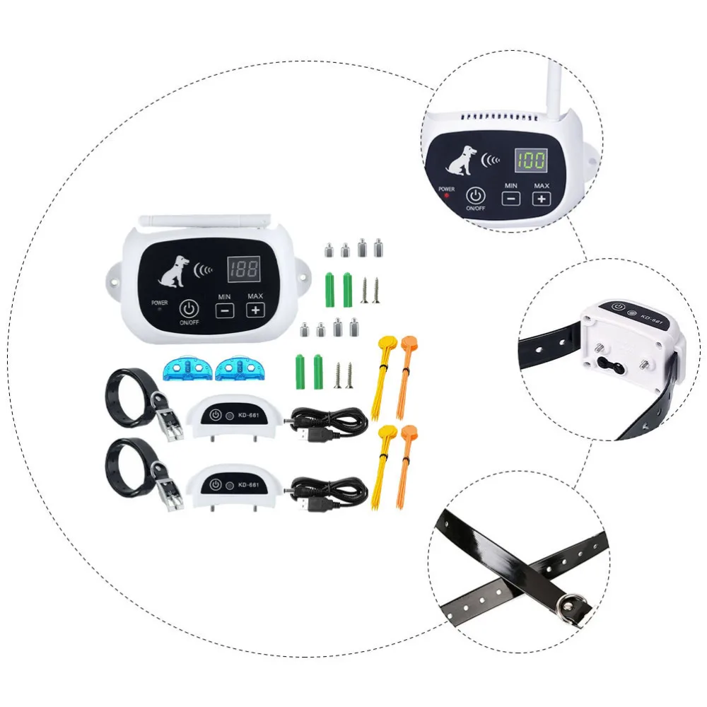 

1 Set Electronic Pet Supplies Yard Wireless Fence Dog Taming Kit US Plug