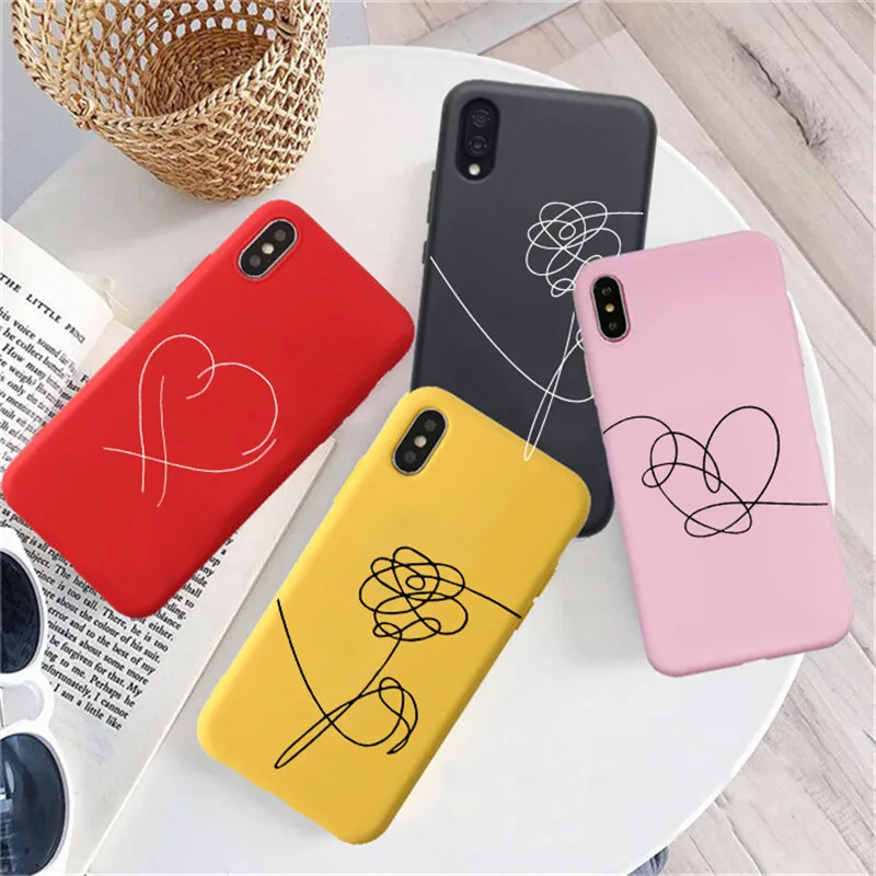 Чехол для телефона с надписью Love yourself Flower kpop для iPhone 7 11 Pro XS MAX XR X 6 6s 8 Plus, мягкий силиконовый чехол с абстрактным рисунком