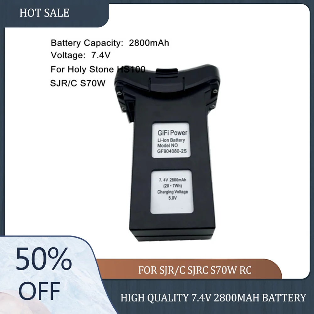 

Акция 7,4 V 2800mah батарея для SJR/C SJRC S70W RC Квадрокоптер запасные части Аксессуары Li-po перезаряжаемая батарея