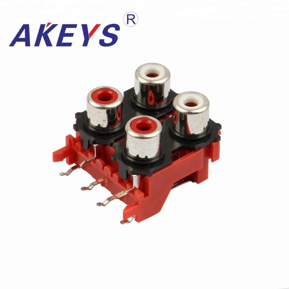 10 шт AV4-8.4-13 PCB Mount AV концентрическая розетка красный 4 RCA Female | Обустройство дома