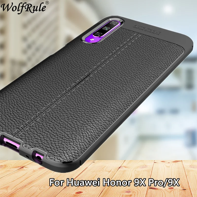 

Чехол для Huawei Honor 9X, прочный силиконовый чехол в стиле личи для Huawei Honor 9X