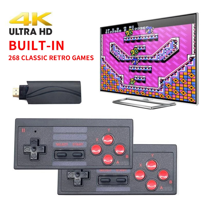 Мини 4K AV/HD выход Dandy ТВ Видео игровая консоль встроенные 268 классических Ретро