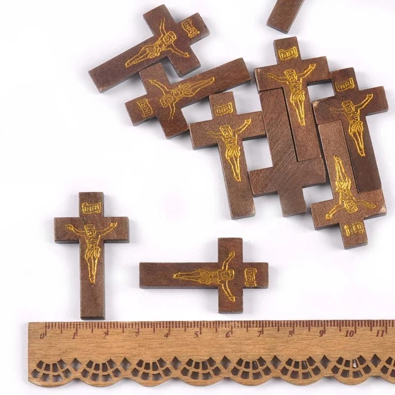 Подвески ручной работы для ожерелья mt2683 деревянный крест подвеска натуральные