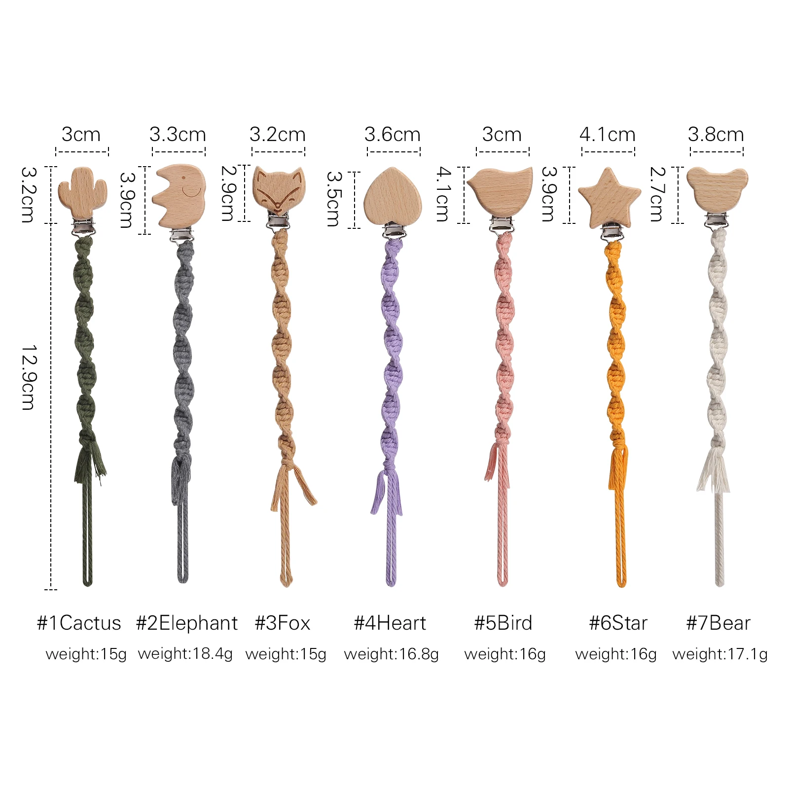 

1 Pcs Weave Baby Pacifier Clip Chain Holder Cotton Soother Pacifier Clips Infant Baby Feeding Baby Pacifier Chain Gift for Kids