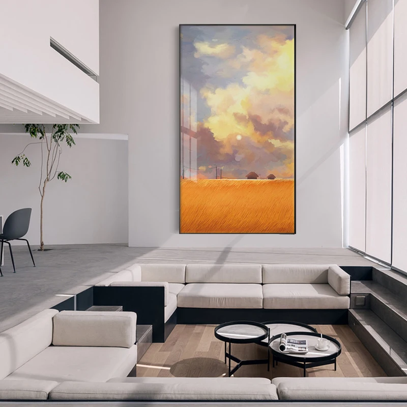 Абстрактный пейзаж небо облака холст живопись искусство на стену современные