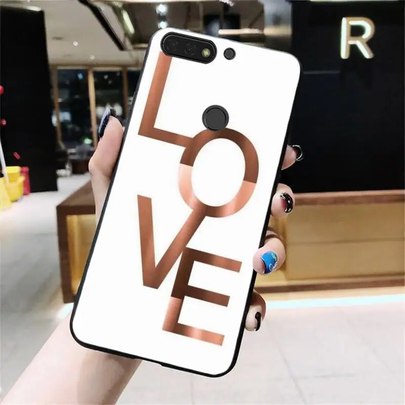 Чехол Babaite с надписью I Love you в виде розового сердца чехол для телефона Huawei Honor 8X 9 10