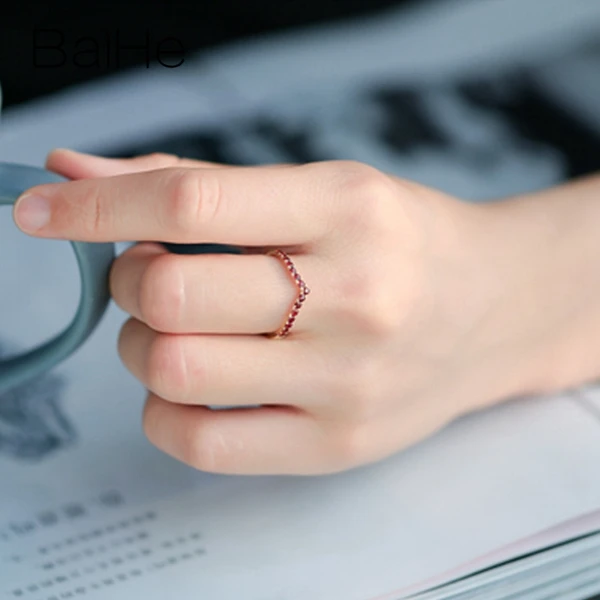 BAIHE Твердое 14 к желтое золото 0.45CT сертифицировано круглой огранки подлинные Рубины свадебные женские трендовые ювелирные изделия уникальное модное кольцо